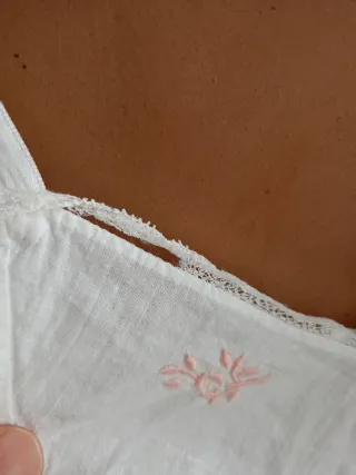 Sujetador antiguo blanco encaje vintage