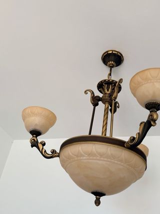 Juego de 2 lámparas de cristal y metal