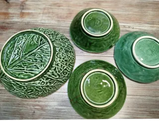 Fuente y  3 platos vintage cerámica portuguesa