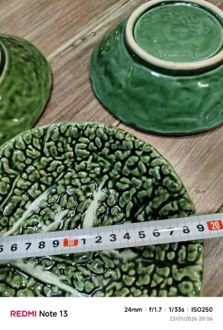 Fuente y  3 platos vintage cerámica portuguesa