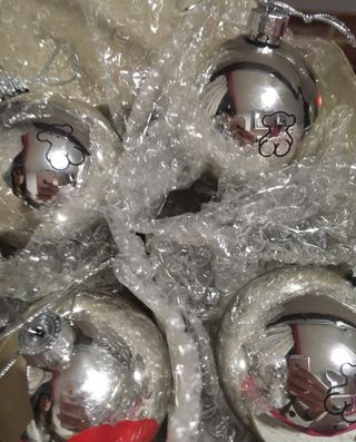 Bolas de Navidad Tous Plateadas con oso