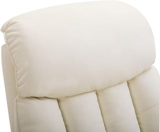 Sillón Eléctrico Elevador Reclinable 145°, Sillón Relax Eléctrico de Piel PU con Control Remoto, Bolsillos Laterales y Reposapiés Integrado, Crema