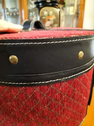 Cappelliera vintage velluto e pelle