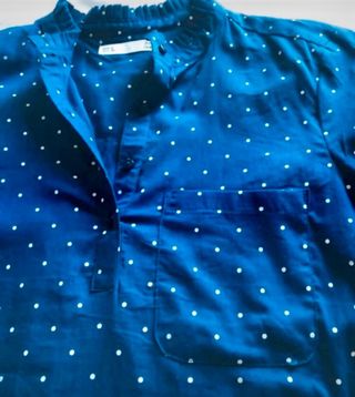 Blusa azul con lunares - Sin uso -