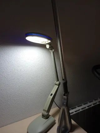 Lámpara Escritorio Flexible Beige/Plata