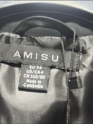 Americana blazer AMISU negra talla 34 Nueva