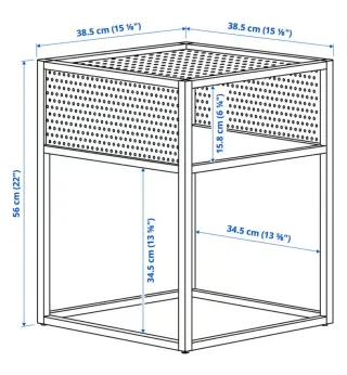 Mesita de noche madera  bambú/blanco