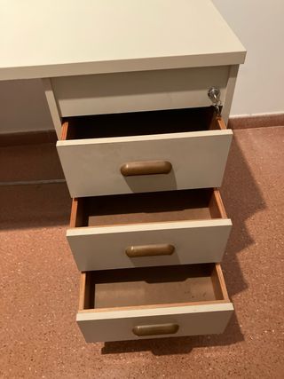 Mesa escritorio vintage madera y metal