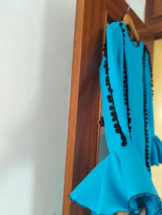 Traje Flamenca Azul Celeste Talla 38