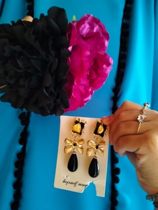 Traje Flamenca Azul Celeste Talla 38