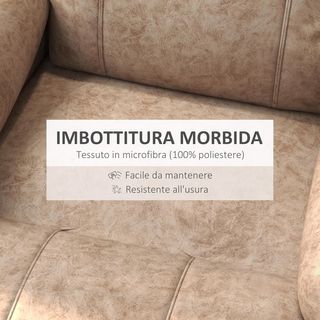 Sillón Relax Reclinable Manual en Tela, Sillón Reclinable Con Reposapiés Extraíble Y Bolsa Lateral para Sala de Estar, Beige