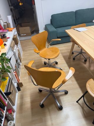 Silla de escritorio madera con ruedas