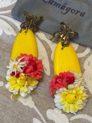 Pendientes Flamenca Lamágora Mariposas Flores