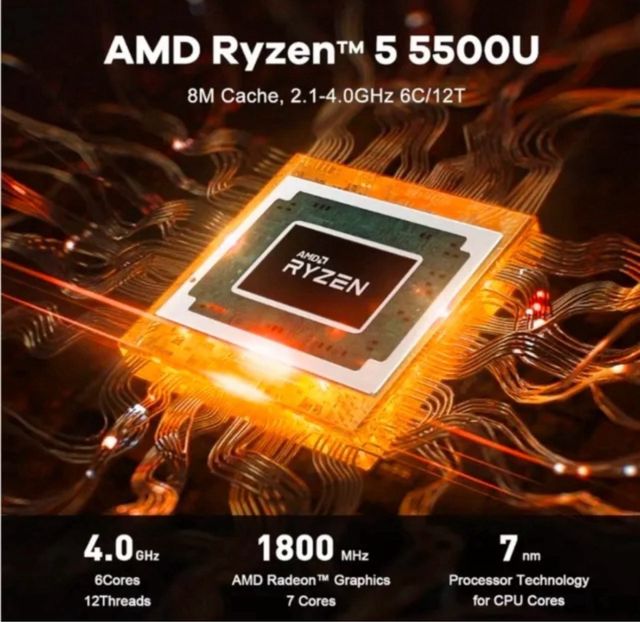 Mini PC AMD Ryzen 5 Negro