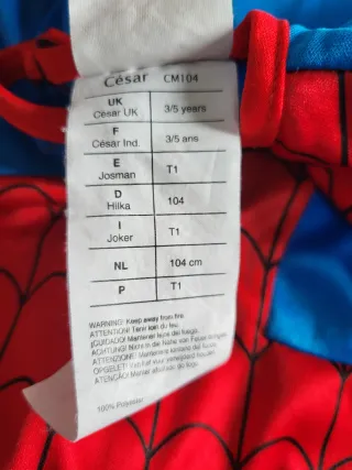 Disfraz Spiderman Talla Infantil