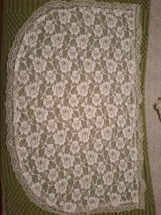 Mantilla Fallera Niña Blanca Encaje