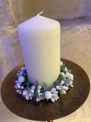 Girocandela decorativa oro e bianco