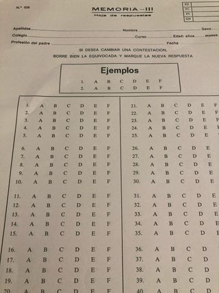 Tests de memoria (EGB y BUP) - manual