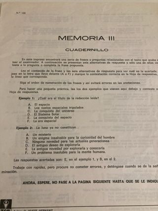 Tests de memoria (EGB y BUP) - manual