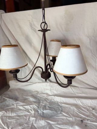 Lámpara de hierro forjado 3 luces