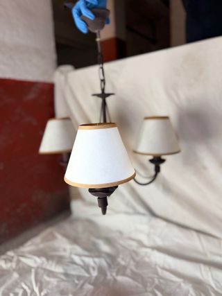 Lámpara de hierro forjado 3 luces