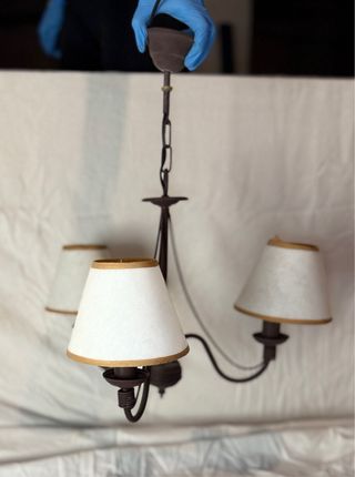 Lámpara de hierro forjado 3 luces