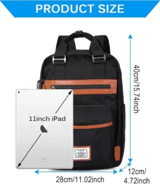 Mochila unisex negra y marrón nueva