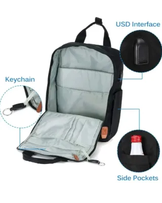 Mochila unisex negra y marrón nueva