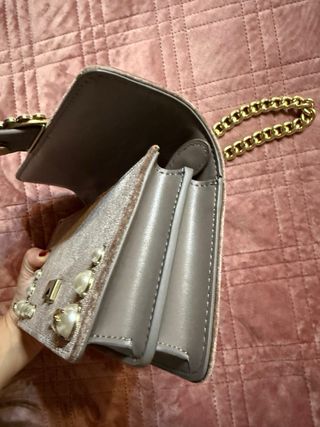 Borsa Pinko perle beige e oro