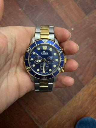 Reloj Lotus Cronógrafo Azul y Dorado
