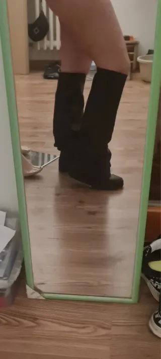 Stivali cuissardes in pelle neri