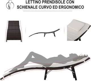 Conjunto de 2 Tumbonas Plegables, Sillas de Jardín de Ratan con Cojines Extraíbles y Lavables y Mesa Plegable, Crema