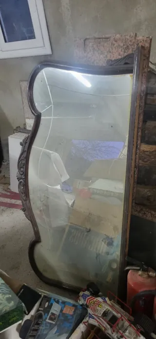 Espejo antiguo madera y cristal