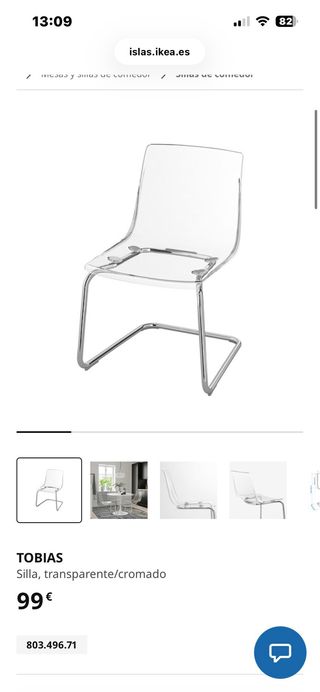 4 Sillas Ikea Moradas y Plateadas