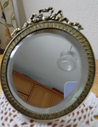 Espejo tocador retro dorado