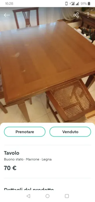 Tavolo allungabile 100x100 + 3 sedie