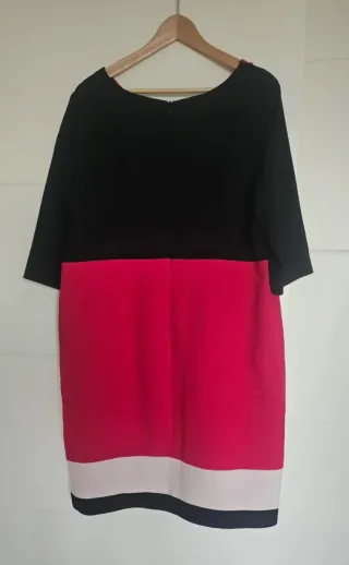 Vestido Arggido fiesta cóctel negro rosa 52