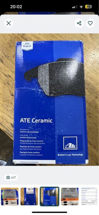 Jogo de Pastilhas Travão ATE Ceramic