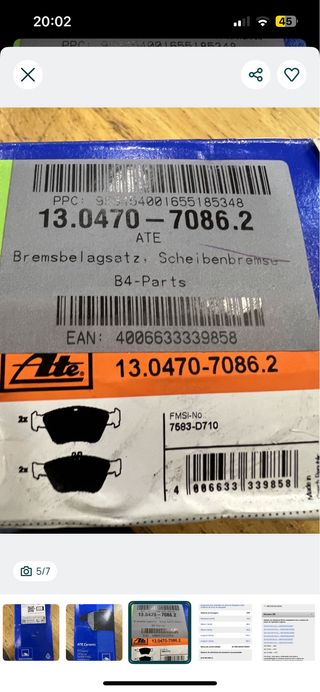 Jogo de Pastilhas Travão ATE Ceramic