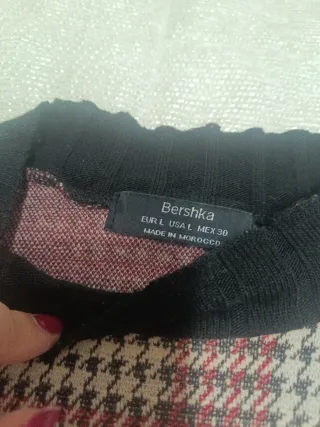 Vestido Bershka cuadros rojo y gris