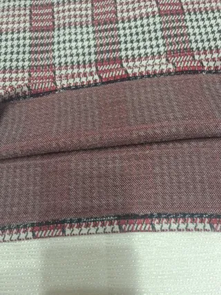 Vestido Bershka cuadros rojo y gris