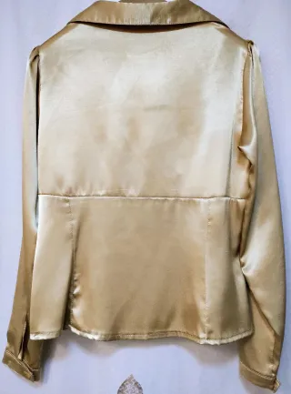 Blusa Tejido Metalizado Dorado