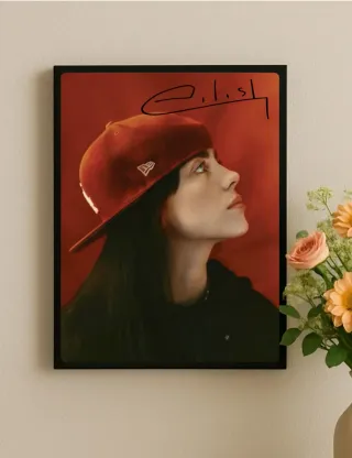 Quadro Billie Eilish con firma