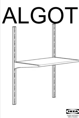 Estantería Ikea Algot 3 baldas 60x58 + 2 escuadras