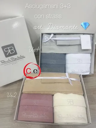 Set Asciugamani 3 Viso + 3 Ospiti Cotone