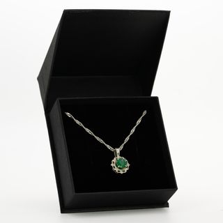 Colgante Plata Esmeralda y Diamantes