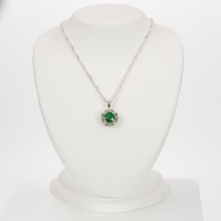 Colgante Plata Esmeralda y Diamantes