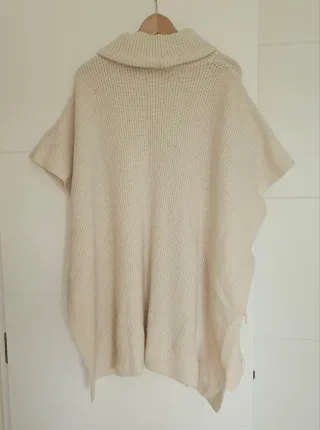 Jersey Mango punto cuello alto crema Talla Única