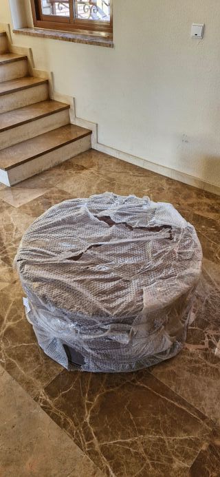 Puff Redondo Gris Nuevo