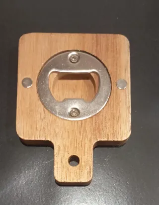 Abridor Botella Madera Corazon o cuadrado